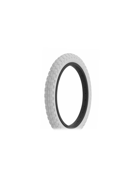 Tire 16 x 2.125 White/White Side Wall HF-143G.